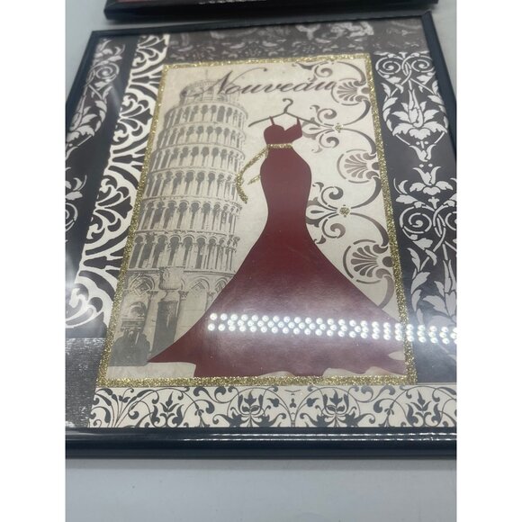 Set of 2 Special Moments Wall Art Reproduction black metal frames Nouveau READ - Picture 2 of 6